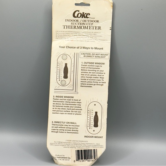 Vintage Coca-Cola Polar Bear Thermometer – 1996 NIP, Suction Cup Mount - Picture 4 of 8